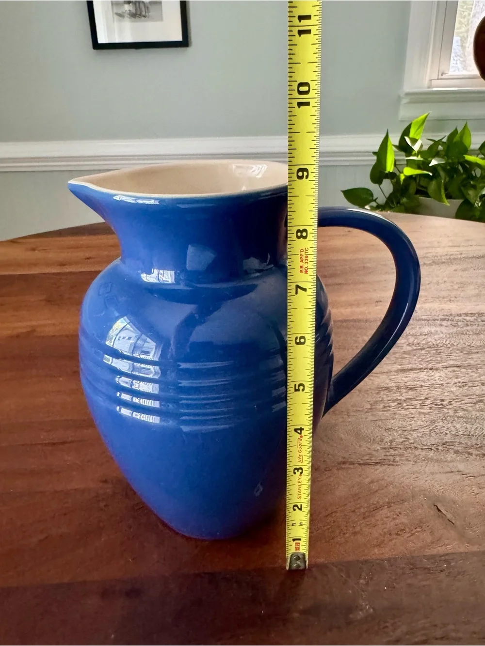Le Crueset Cobalt Blue Ceramic Stoneware Pitcher 2 Qt MINT